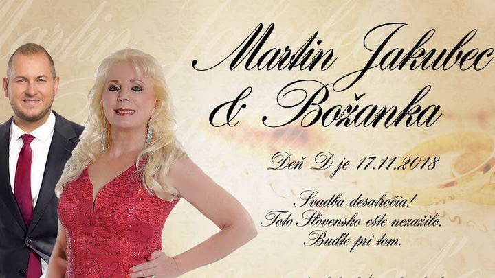 Pozvánka na svadbu Martina Jakubca a Božanky